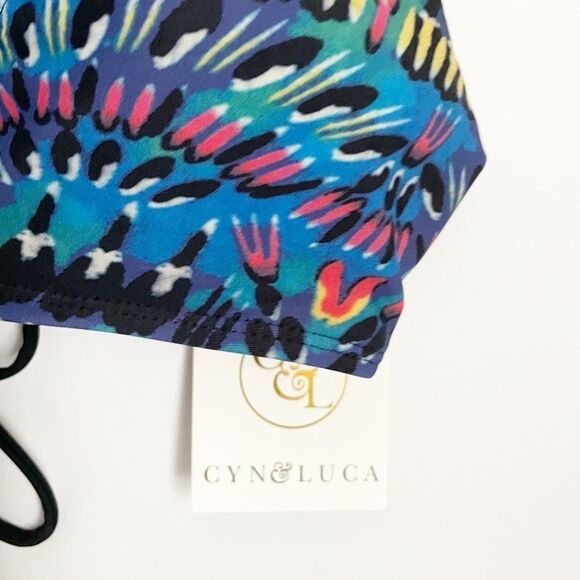 Cyn & Luca Bikini Top Multi Color Tie Back - Picture 5 of 8